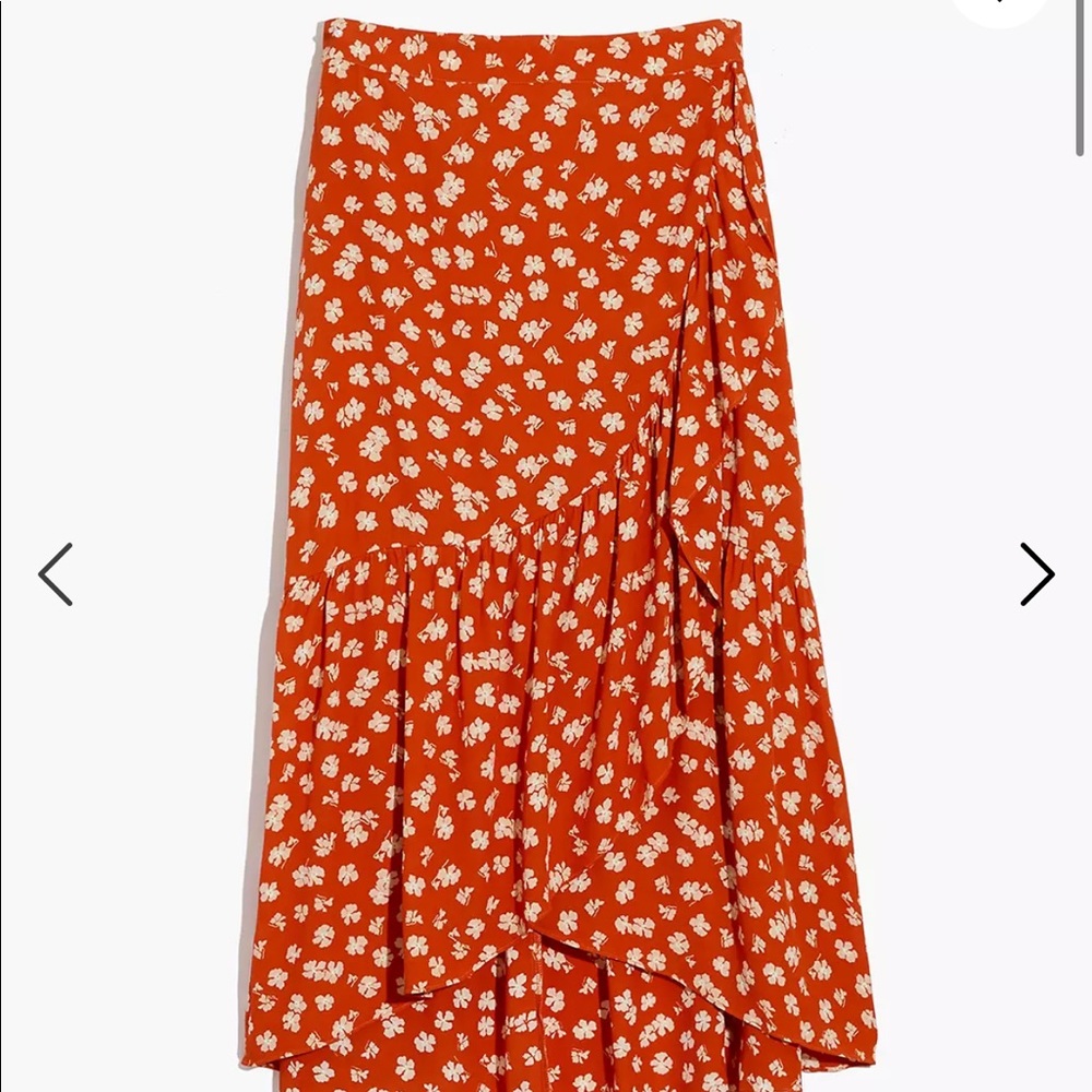 Madewell Ruffle-wrap midi skirt